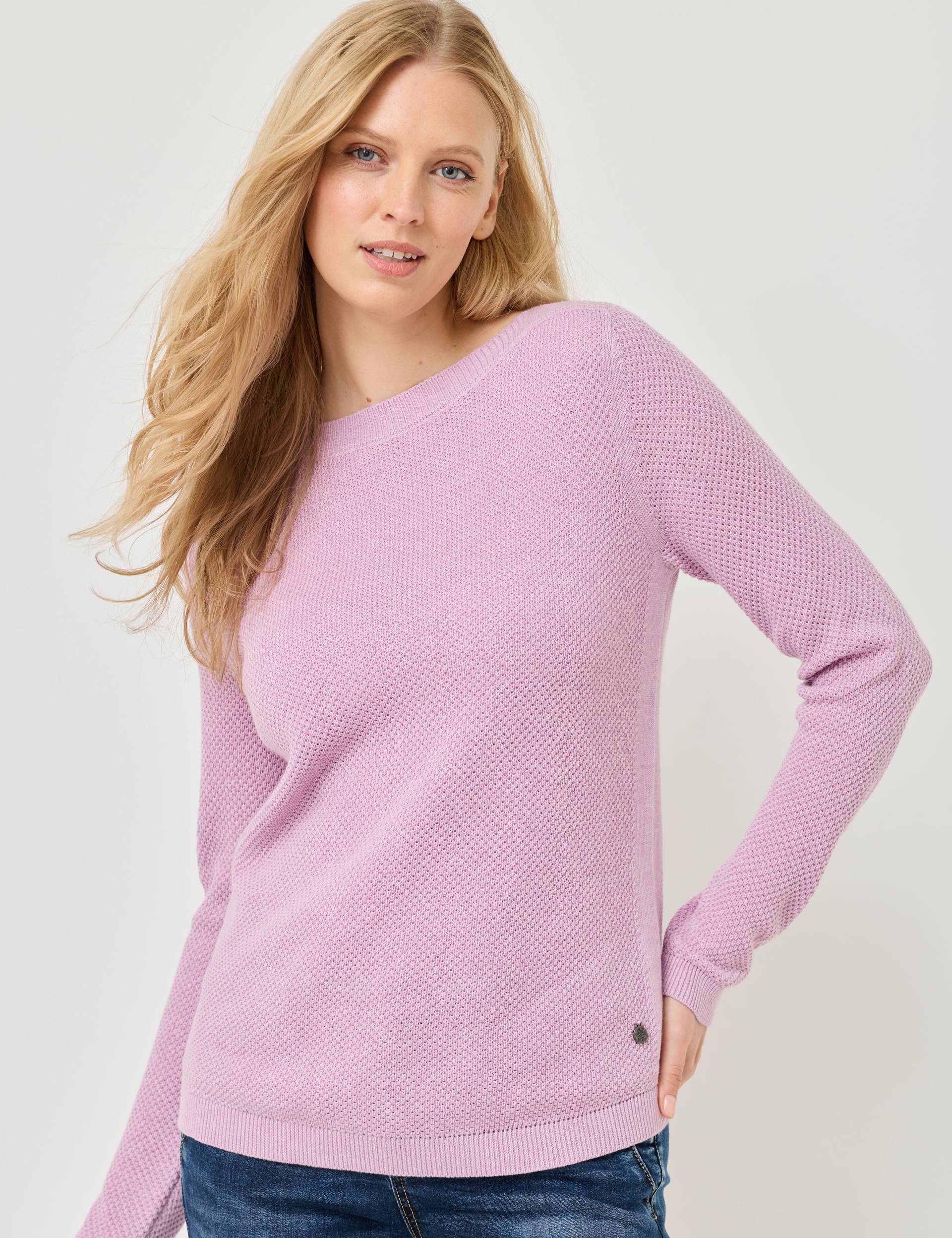Rundhals-Pullover m. Strukturmuster von Jeans Fritz