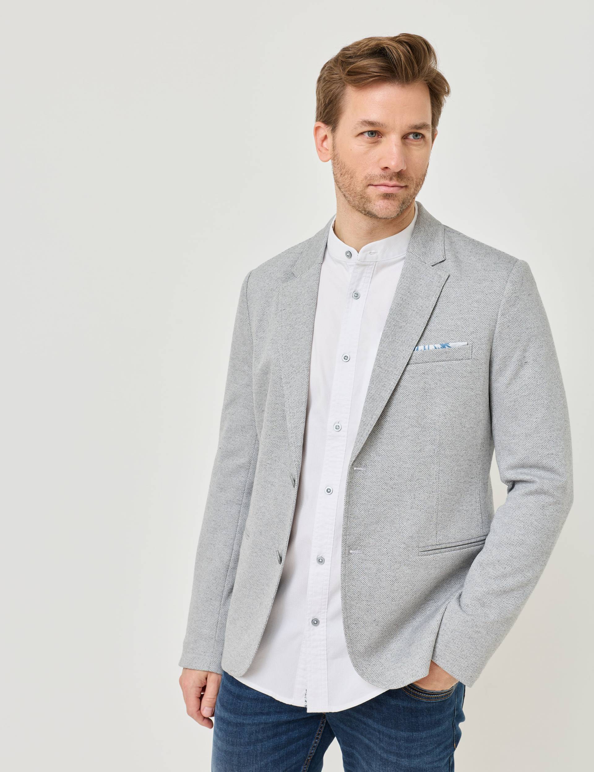 Jersey-Sakko mit Kontrastfutter von Jeans Fritz