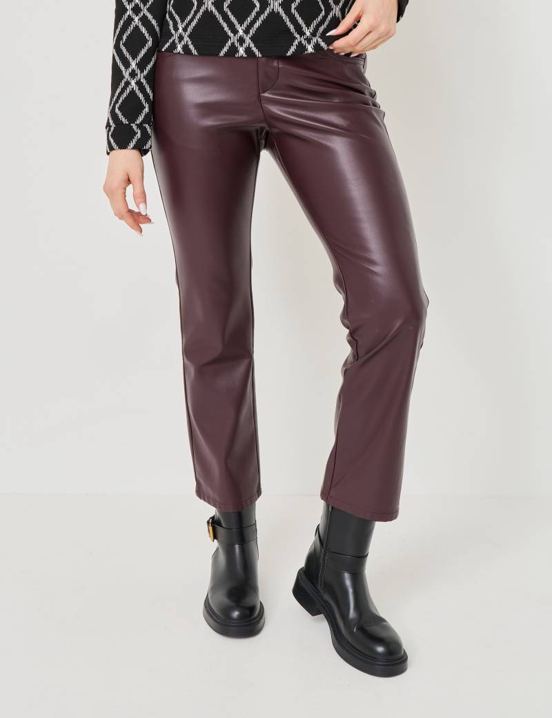 Straight Fit Hose, Leder-Look von Jeans Fritz