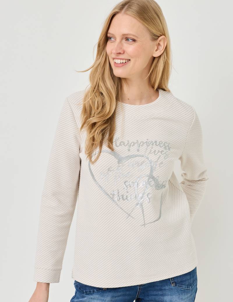 Struktur-Sweat mit Glitzerprint von Jeans Fritz