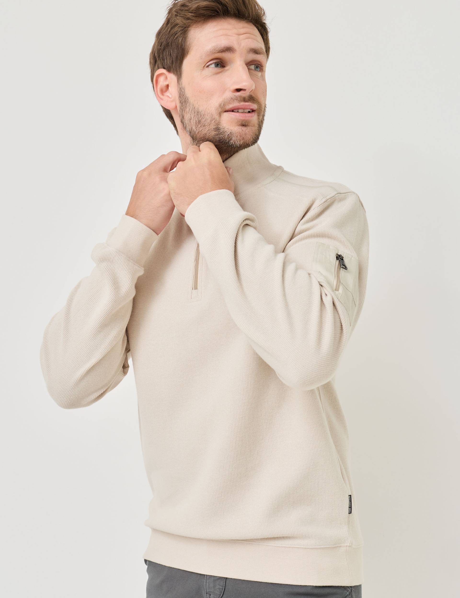 Sweat-Shirt mit Stehkragen & Zip von Jeans Fritz