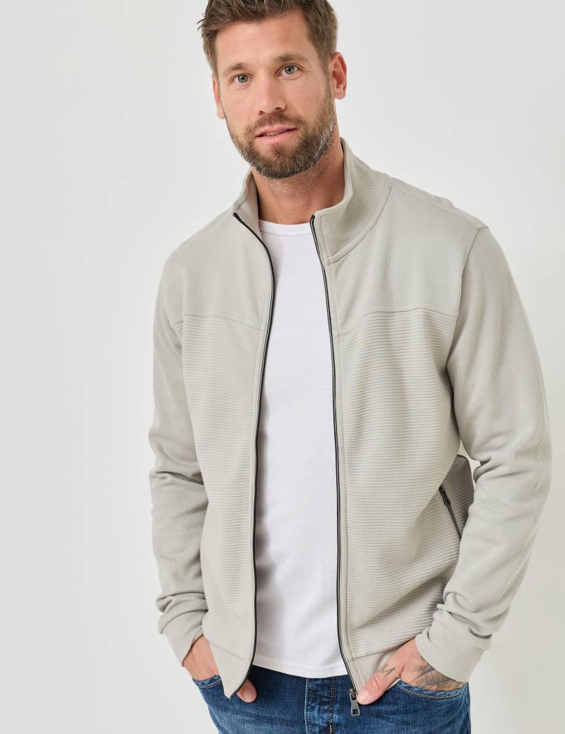 Sweatjacke mit Stehkragen u. Zip von Jeans Fritz