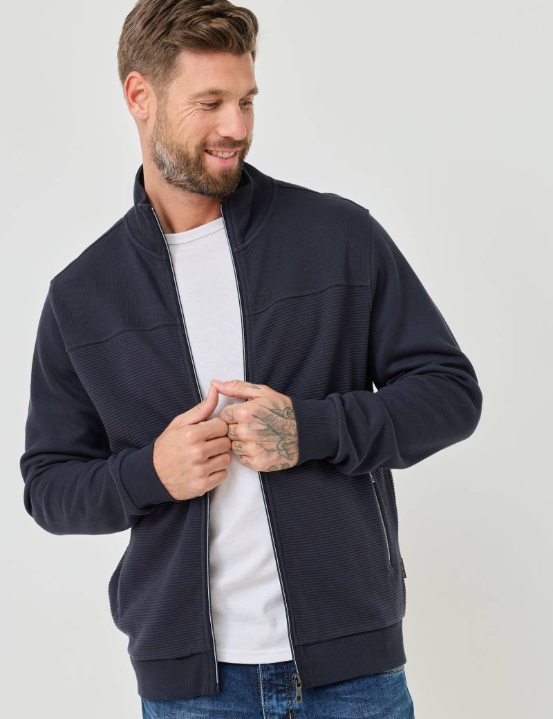 Sweatjacke mit Stehkragen u. Zip von Jeans Fritz