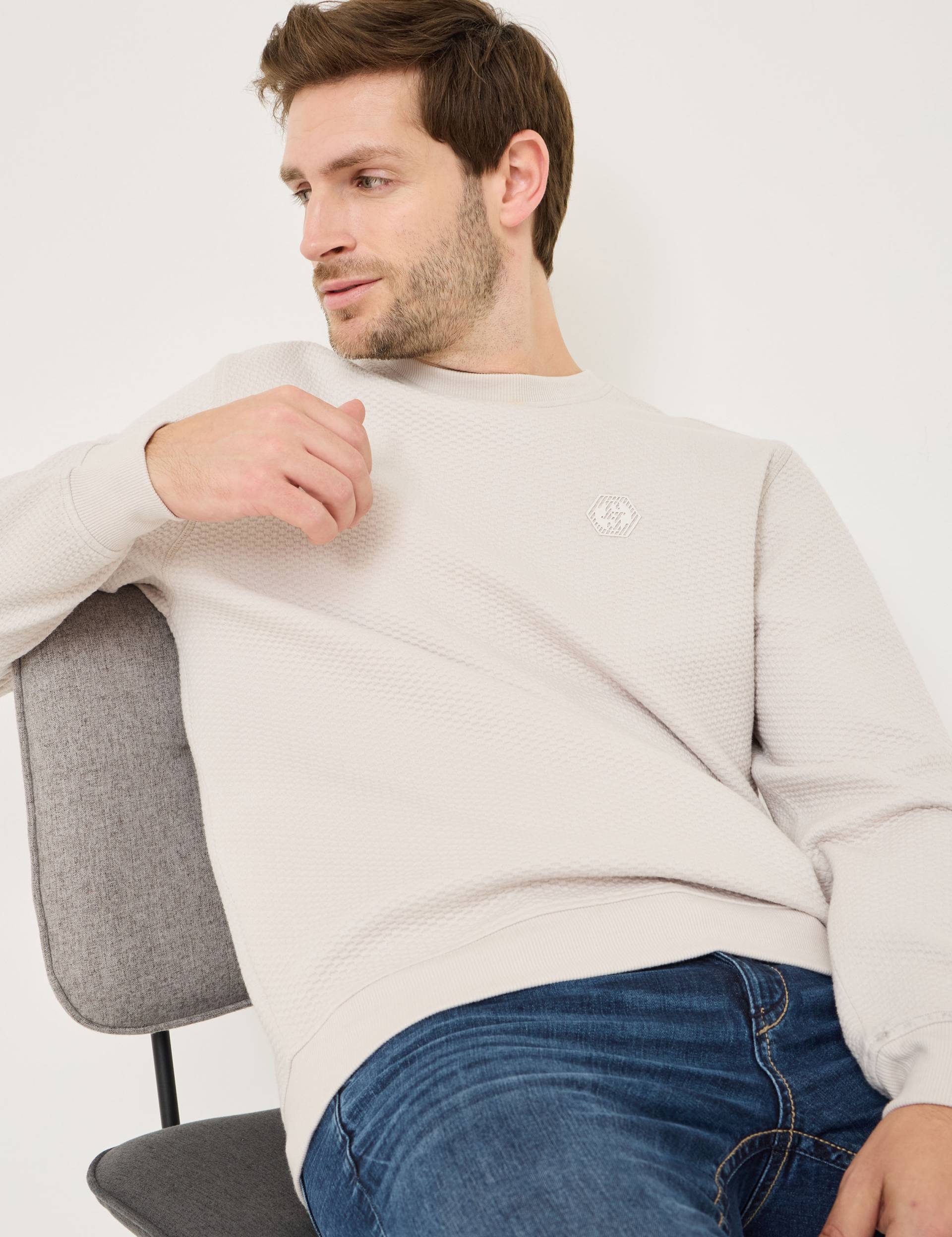 Sweatshirt mit Jacquard-Dessin von Jeans Fritz