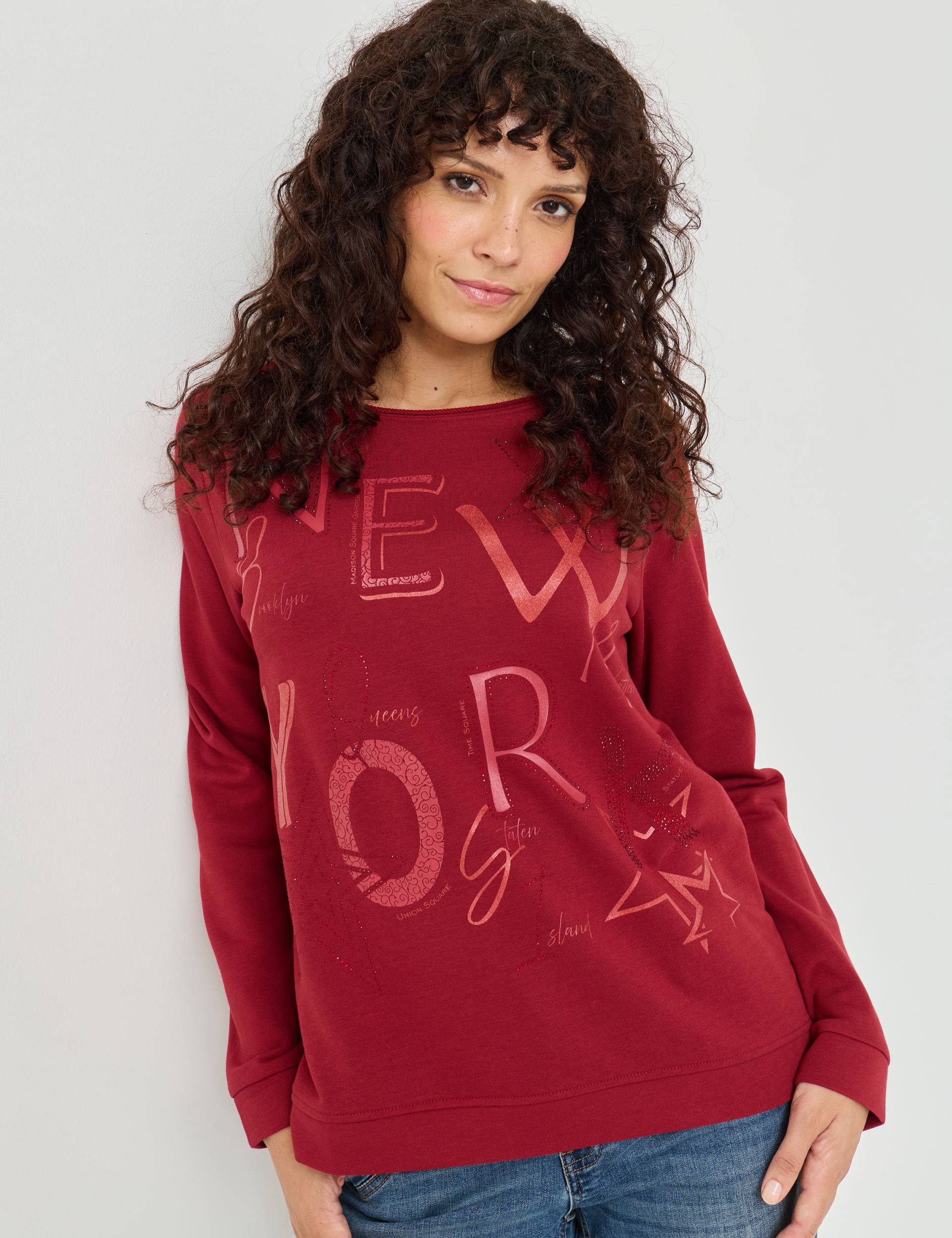 Sweat-Shirt mit Glitzerprint von Jeans Fritz