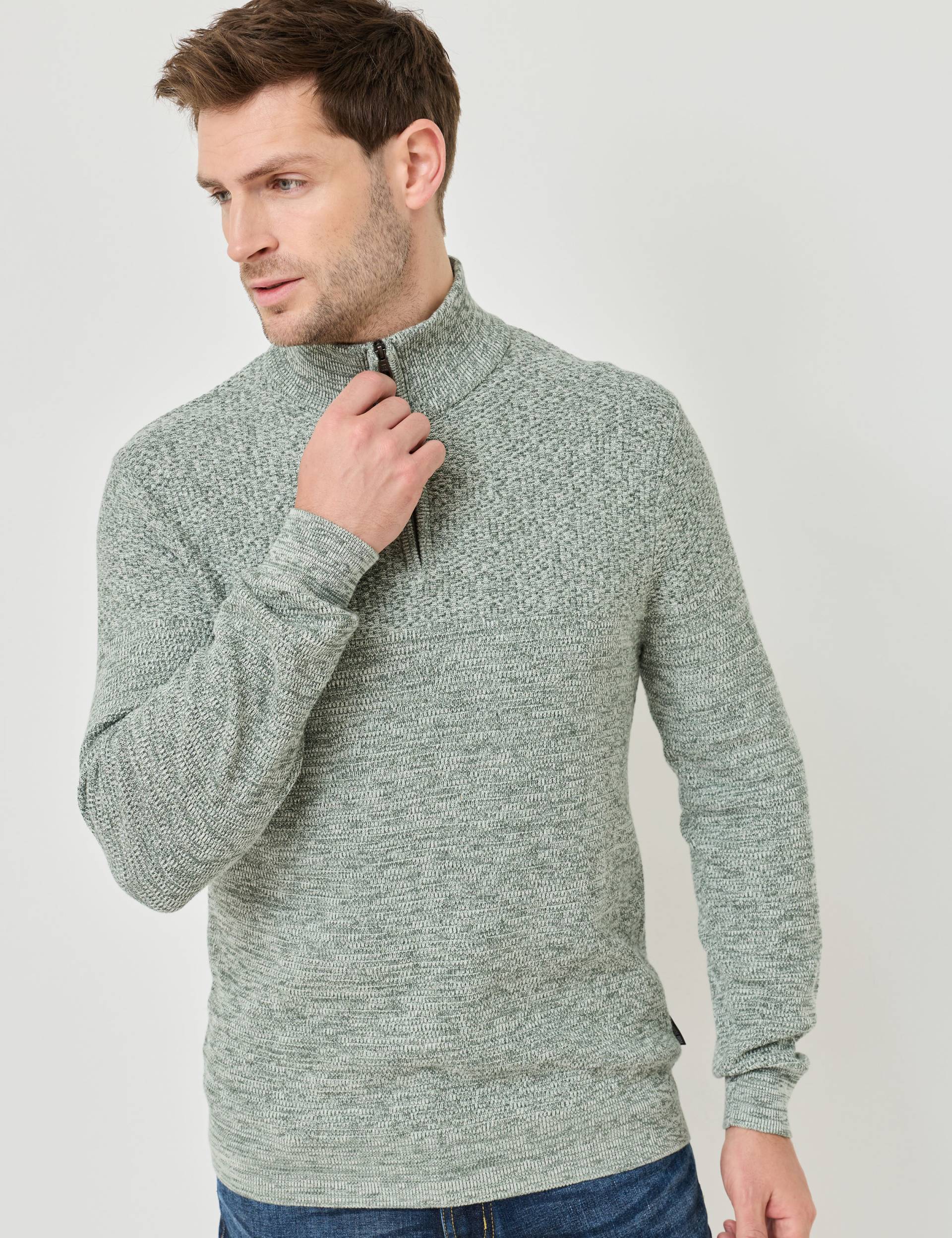 Strick-Pullover mit Troyerkragen von Jeans Fritz