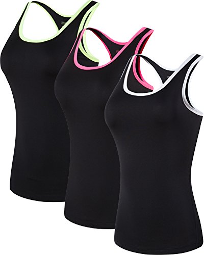 jeansian Damen 3 Packs Sport Schnelltrocknend Muskelshirt Tank Top Vests Westen Armellos T-Shirt SWT237 PackC S von jeansian