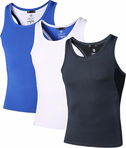 jeansian Herren Sportswear 3 Packs Sport Compression Tank Tops Vests Shirt LSL203 PackD L von jeansian