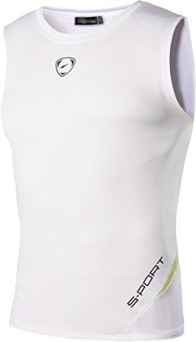 jeansian Herren Sportswear Sleeveless Sports Tank Tops LSL208 White L von jeansian