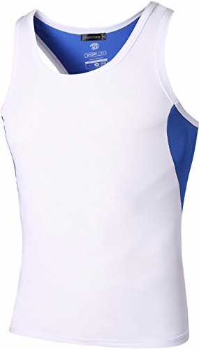 jeansian Herren Sportswear Sleeveless Sports Tank Tops LSL203 White L von jeansian