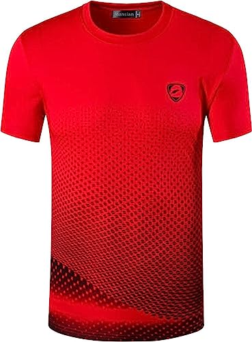 jeansian Herren Sportswear Short Sleeve T-Shirt LSL225_Red L von jeansian