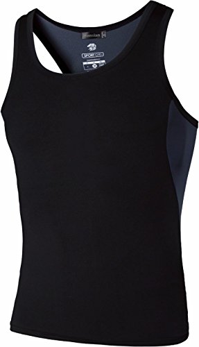 jeansian Herren Sportswear Sleeveless Sports Tank Tops LSL203 Black M von jeansian