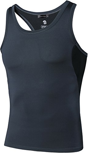 jeansian Herren Sportswear Sleeveless Sports Tank Tops LSL203 Darkgray L von jeansian