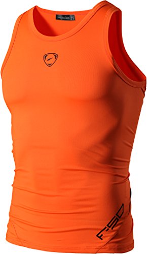 jeansian Herren Sportswear Sleeveless Sports Tank Tops LSL3306 Orange EU: 54 (US:L/JP:XL) von jeansian