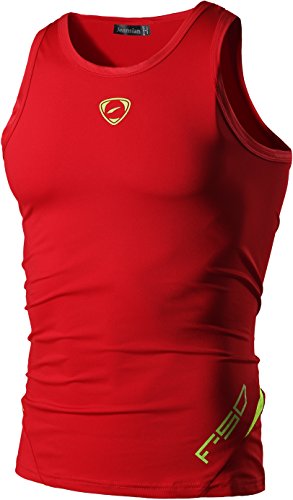 jeansian Herren Sportswear Sleeveless Sports Tank Tops LSL3306 Red XL von jeansian