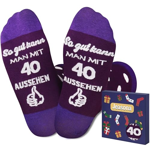 Jeasona 40 Geburtstag Frauen Geschenk Socken 39-42 Geschenk 40. Geburtstag Frauen Lustig Geschenkideen Frau von Jeasona