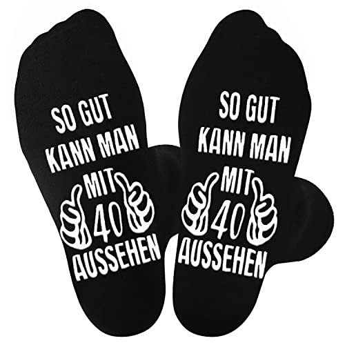 Jeasona 40. Geburtstag Socken Herren Anti-Rutsch 40 Geburtstag Männer Geschenkideen 40 Geburtstag Männer Geschenk Lustig Deko 40 Geburtstag Mann 40. Geburtstag Männer 40. Geburtstag Mann Socken 43-46 von Jeasona