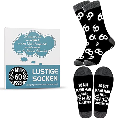 Jeasona 60 Geburtstag Socken Herren 43-46 60 Geburtstag Mann Geschenkideen Lustig 60. Geburtstag Mann Geschenk Lustig Deko 60 Geburtstag Mann Socken Baumwolle von Jeasona