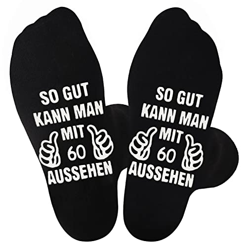 Jeasona 60 Geburtstag Socken Herren Anti-Rutsch Mann Geschenkideen Lustig Geschenk Deko Socken 43-46 von Jeasona