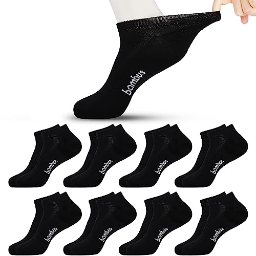 Jeasona 8 Paare Bambus Socken Damen 35-38 Diabetikersocken Damen ohne Gummi Extra Weit Diabetikersocken Damen Sommer Kurzschaft Dünn Socken ohne Gummibund Damen 35-38 von Jeasona