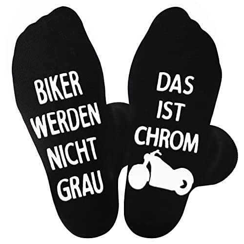 Jeasona Motorrad Socken Anti-Rutsch 43-46 Geschenke für Manner Herren Zubehör Lustig Vatertag für Opa Papa zum Geburtstag von Jeasona