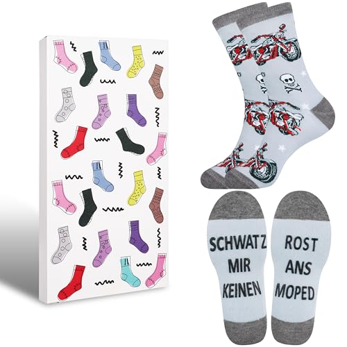 Jeasona Motorrad Socken Anti-Rutsch 43-46 Motorrad Geschenke für Manner Lustig Motorrad Zubehör Geschenk Motorrad Zubehör Herren Motorrad Zubehör Lustig Vatertag Geschenke für Opa Papa zum Geburtstag von Jeasona