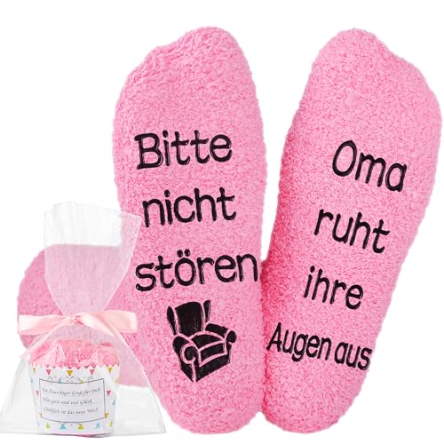 Jeasona Oma Socken Geschenk Weihnachten Geburtstag von Enkel Sinnvolle Besondere für Beste Oma von Jeasona