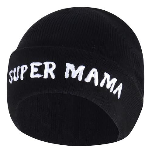 Jeasona Super Mama Mütze Winter Mama von Kind Geschenke für Mama Geburtstag Mama Geschenk Geburtstag Geschenk Mama Beste Mama Geschenk Geburtstagsgeschenk für Mama von Jeasona