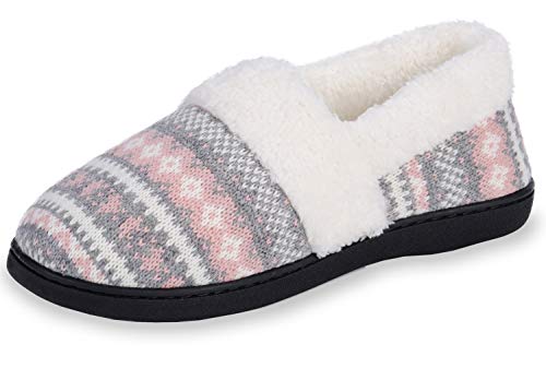 JeathFea Damen Warme Memory Foam Hausschuhe Bequeme Slip-On-Hausschuhe mit rutschfester Gummisohle im Innen- und Außenbereich von JeathFea