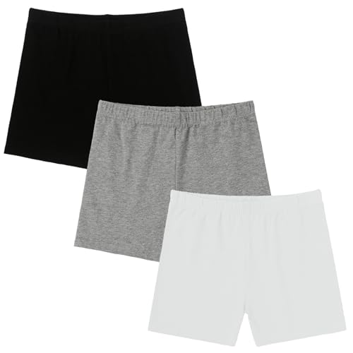 Jeayita Radlerhose Kinder Mädchen Kurze Hosen Mädchen Sporthose Turnhose Sport Shorts Leggings Baumwolle Hose 3 Paar von Jeayita