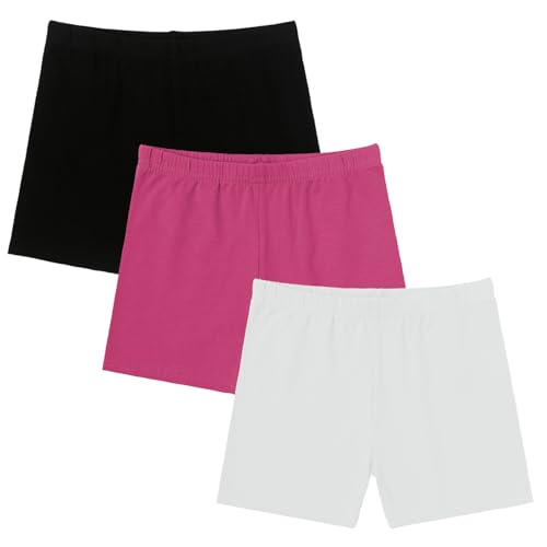 Jeayita Radlerhose Kinder Mädchen Kurze Hosen Mädchen Sporthose Turnhose Sport Shorts Leggings Baumwolle Hose 3 Paar von Jeayita