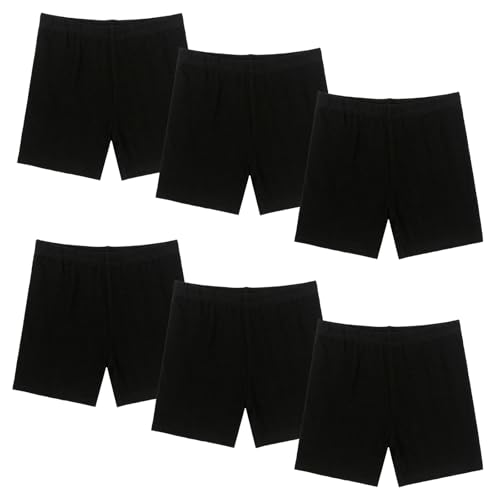 Jeayita Radlerhose Kinder Mädchen Kurze Hose Mädchen Kurze Leggings Hosen Shorts Turnhose Sportleggings Baumwolle Kurz 6 Paar Schwarz von Jeayita