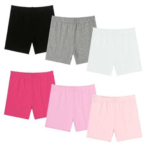 Jeayita Radlerhose Kinder Mädchen Kurze Hose Mädchen Kurze Leggings Hosen Shorts Turnhose Sportleggings Baumwolle Kurz 6 Paar von Jeayita