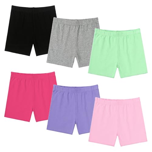 Jeayita Radlerhose Kinder Mädchen Kurze Hose Mädchen Kurze Leggings Hosen Shorts Turnhose Sportleggings Baumwolle Kurz 6 Paar von Jeayita