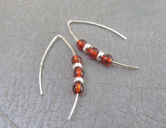 Cognac Amber & Sterling Ohrringe von JebedisJewels