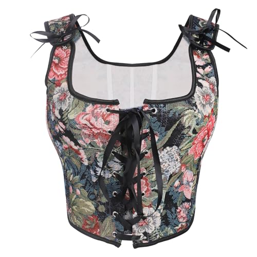 Jecarden Damen Korsett Damen Renaissance Korsett Bustier Tops (DE/NL/SE/PL, Alphanumerisch, 3XL, Regular, Regular, Rose) von Jecarden