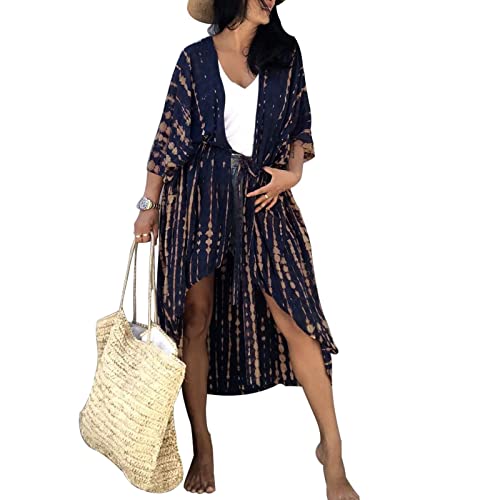 Jecarden Damen Strandkleid Bikini Cover Up für Damen Strandponcho Damen Lose Sommer Pareos Lang Sommerkleid Damen Elegant Maxikleid Baumwolle für Urlaub von Jecarden