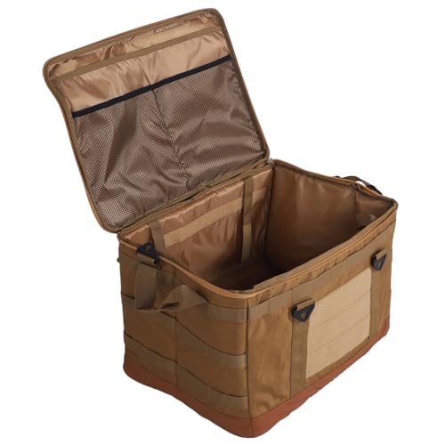 Jectse 45L Camping-Aufbewahrungstasche mit Großem Fassungsvermögen, Strapazierfähiger Oxford-Stoff, Wasserdichter Outdoor-Ausrüstungs-Organizer mit DIY-Platz, Khaki, für Picknick, von Jectse