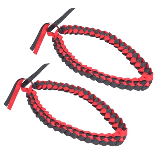 Jectse Band-Halskette, 120 Cm Lange Elastische Geflochtene Halskette, Wiederverwendbar für Abschlussfeier (Schwarz Rot) von Jectse