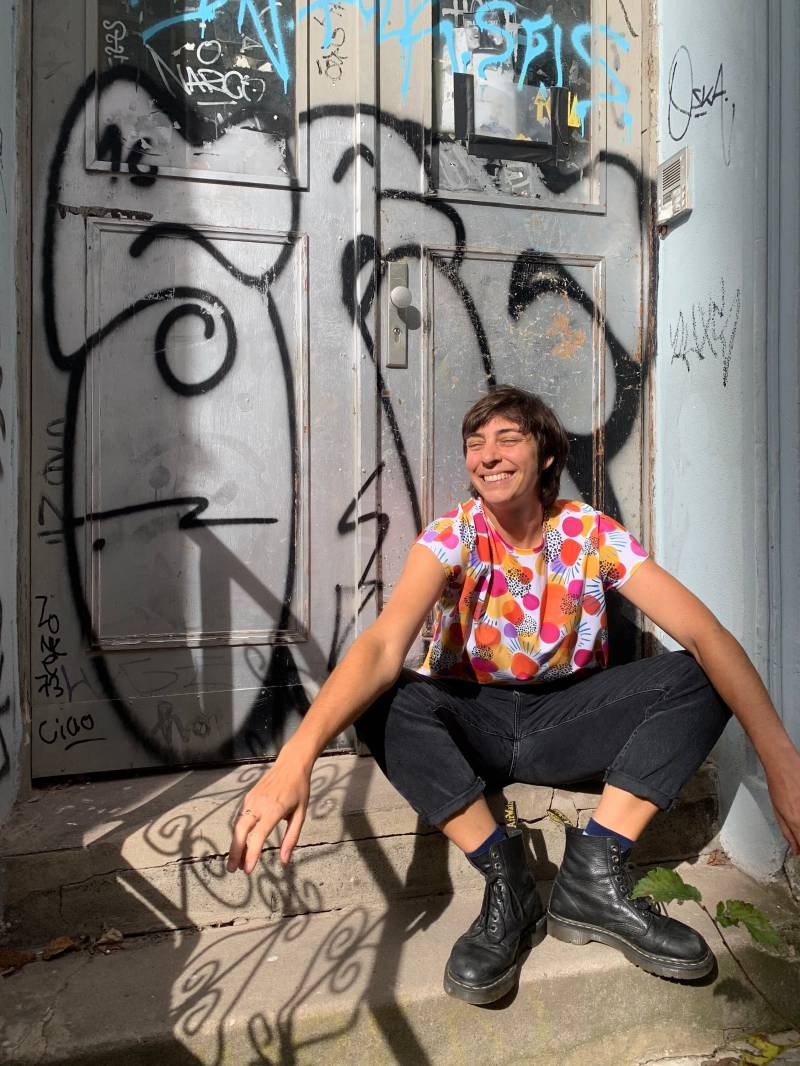 Sommershirt, Oversize, Bunt, Bedruckt, Stoff Gots Zertifiziert, Kreise Sommershirt, Oversize, Bunt, Bedruckt, Stoff Gots Zertifiziert, Kreise von JedeStudio