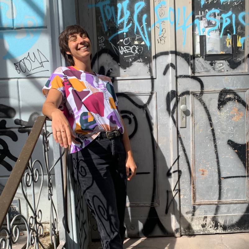 Sommershirt, Oversize, Bunt, Bedruckt, Stoff Gots Zertifiziert, Scandi Muster Sommershirt, Oversize, Bunt, Bedruckt, Stoff Gots Zertifiziert, Scandi Muster von JedeStudio