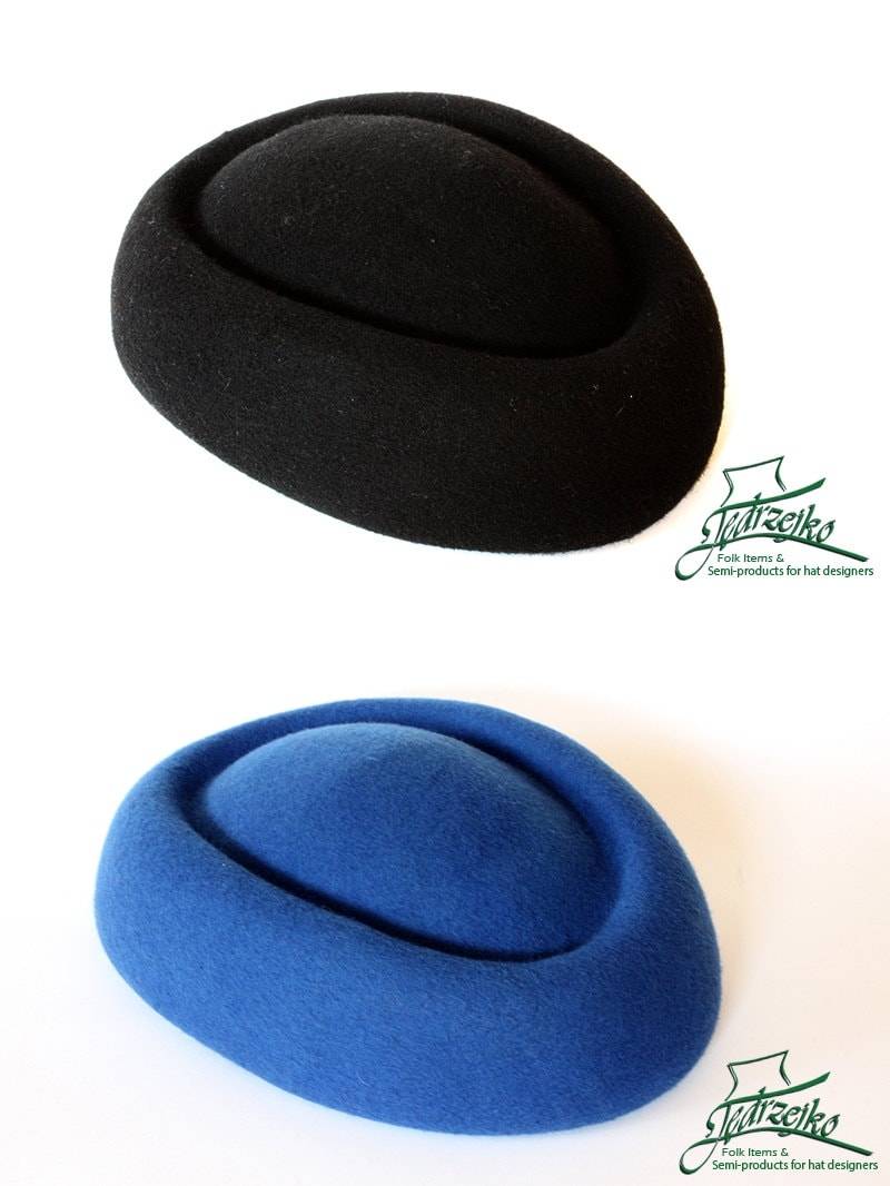 Fascinator Hut 100% Wolle Pillbox Basis Hutmacherei 6 Farben von Jedrzejko