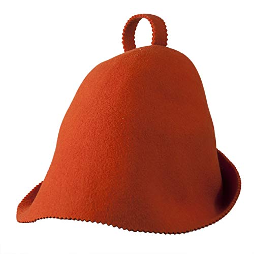 Jedrzejko Saunahut Cap Wolle Saunaanzug Kopfpflege Wolle (Orange) von Jedrzejko