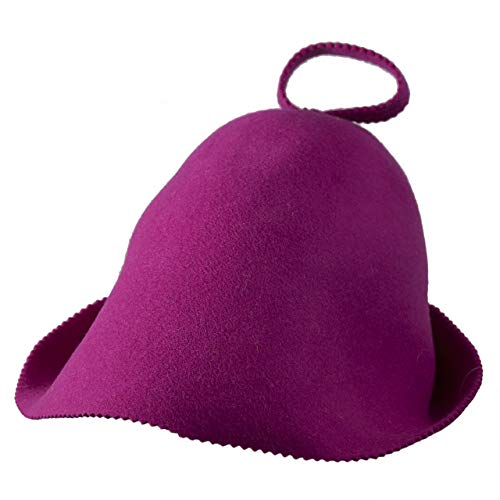 Jedrzejko Saunahut Cap Wolle Saunaanzug Kopfpflege Wolle (Pink) von Jedrzejko