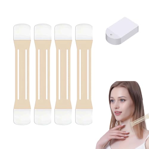 4pcs Face Lift Tape mit Bändern Invisible Face Lifting Tape Neck Lift Aufkleber Klebestreifen Neck Lift Tape (Transparent, 24PCS) von JeeGoWooss