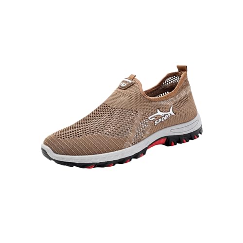 2025 New Cooling Comfort Sneaker for Men, Comfortable Lightweight Breathable Mesh Walking Shoes with Anti Slip Soles (Khaki,40) von Jeeeun