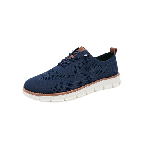 Breeze Shoes for Men, 2025 New Breeze Shoes Lightweight Knit Casual Trainers for Business, Walking & Daily Wear (Dark Blue,46) von Jeeeun