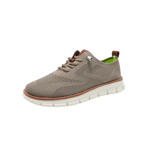 Breeze Shoes for Men, 2025 New Breeze Shoes Lightweight Knit Casual Trainers for Business, Walking & Daily Wear (Khaki,41) von Jeeeun