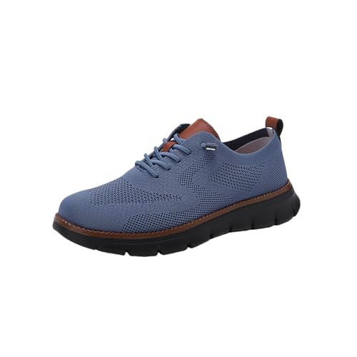 Breeze Shoes for Men, 2025 New Breeze Shoes Lightweight Knit Casual Trainers for Business, Walking & Daily Wear (Light Blue and Black,48) von Jeeeun