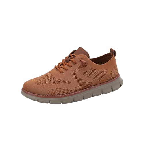 Breeze Shoes for Men, 2025 New Breeze Shoes Lightweight Knit Casual Trainers for Business, Walking & Daily Wear (Orange,45) von Jeeeun